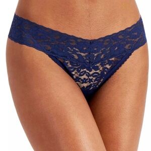 INC Lace Thong Underwear Lingerie Panties Navy Sea Blue Panties NWT Size S